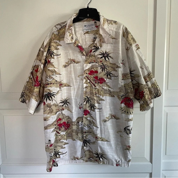 Columbia mens short sleeve Hawaiian shirt hiking fishing outdoors 11776 - Picture 1 of 6
